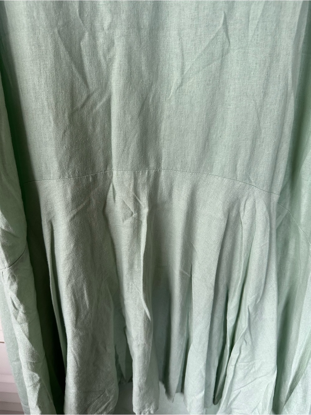 Cynthia Rowley Light Mint Linen High-Low Panel Skirt - Picture 3 of 5